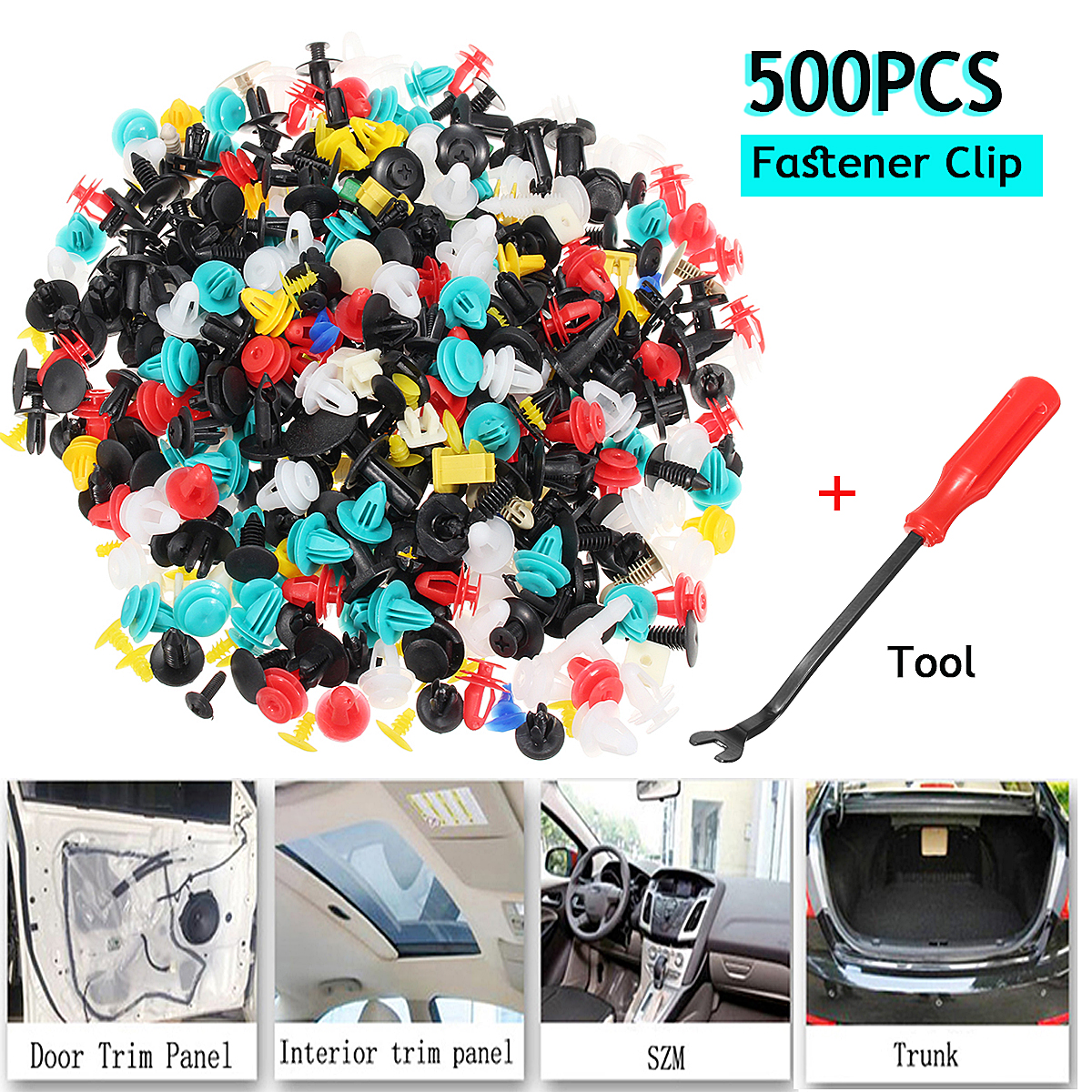 500pc-Push-Pin-Mixed-Door-Trim-Panel-Clip--Fastener-Bumper-Rivet-Retainer-1682305