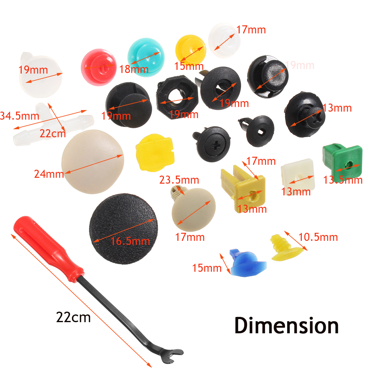 500pc-Push-Pin-Mixed-Door-Trim-Panel-Clip--Fastener-Bumper-Rivet-Retainer-1682305