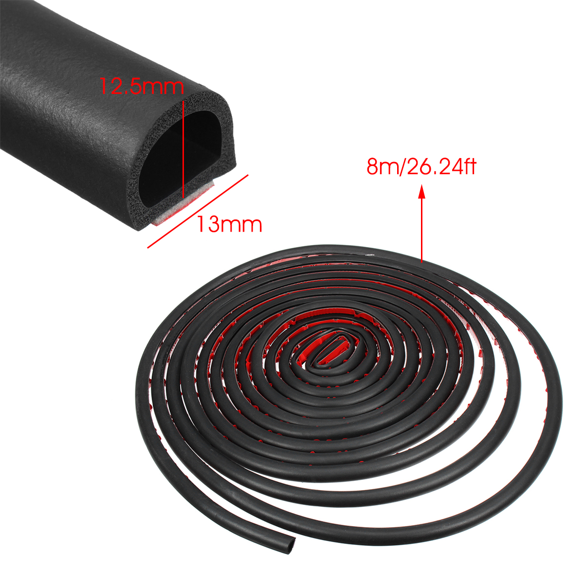 8M-Large-D-Shape-Sealing-Strip-Car-Door-Window-Trim-Edge-Moulding-Rubber-Black-1551720