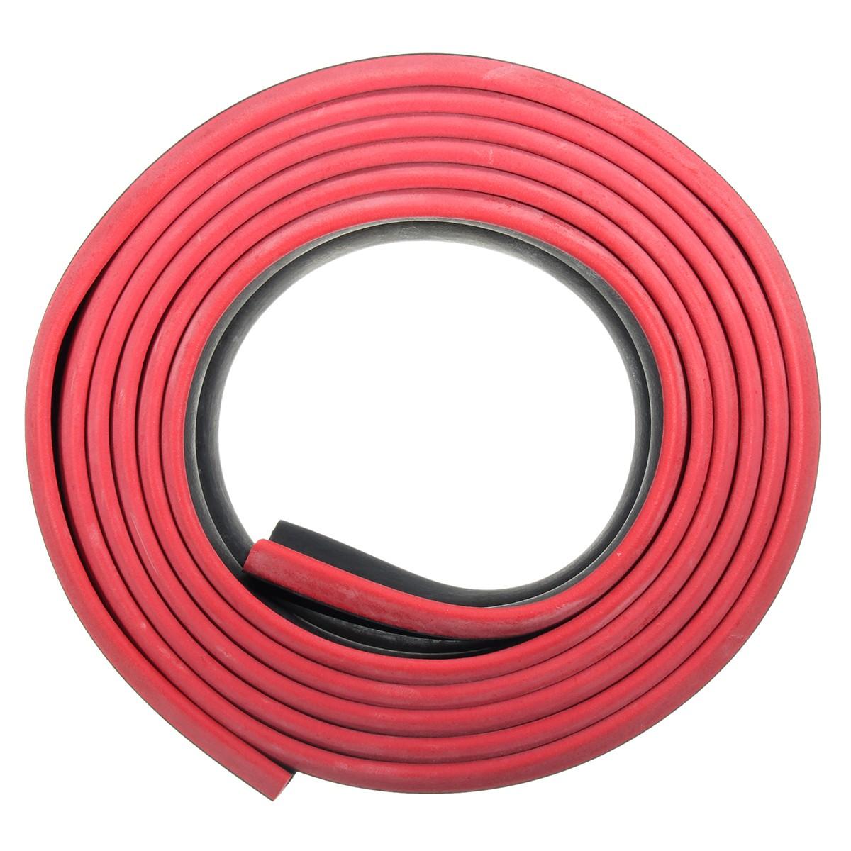 98x2inch Black Red Car Front Bumper Protector Rubber Auto Lip Body Spoiler Decoration 98x2inch Black Red Car Front Bumper Protector Rubber Auto Lip Body Spoiler Decoration