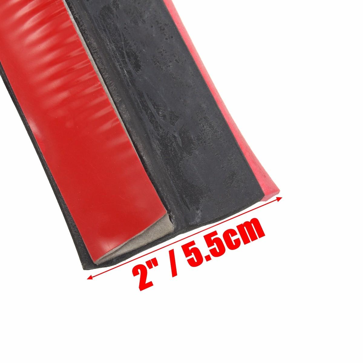 98x2inch Black Red Car Front Bumper Protector Rubber Auto Lip Body Spoiler Decoration 98x2inch Black Red Car Front Bumper Protector Rubber Auto Lip Body Spoiler Decoration