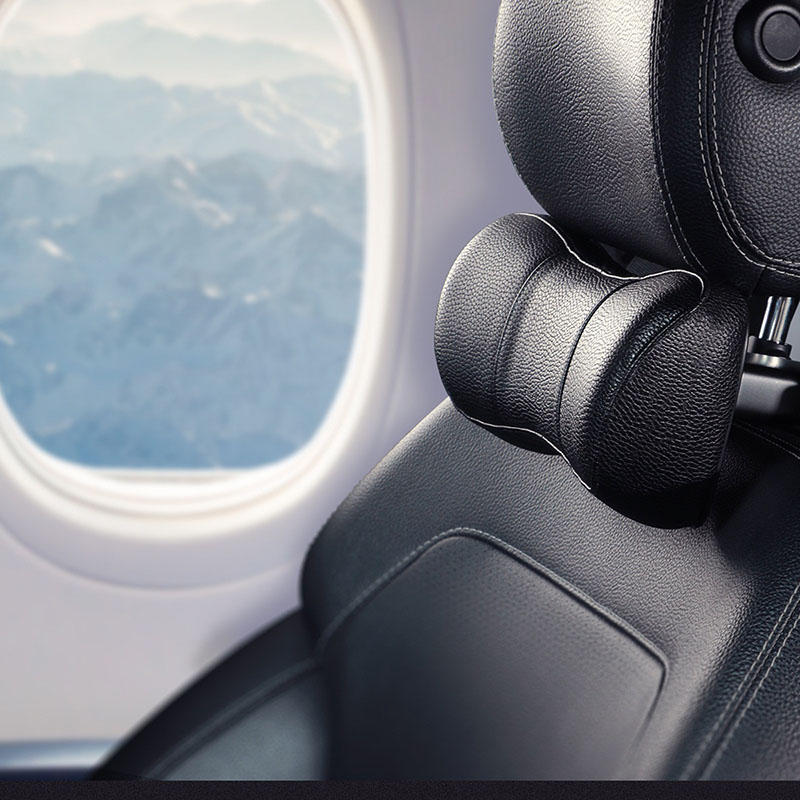 First Class Car Headrest Pillow Cushion EVA Memory Breathable Fiber PU Ecological Leather Comfortable Neck Protection