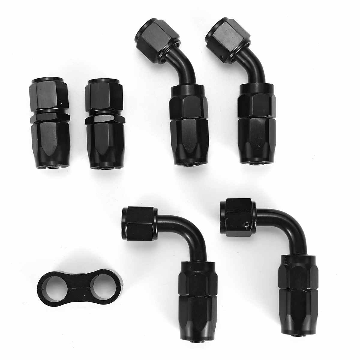 Braided-38-Fuel-Line-6AN-OilGasFuel-Hose-End-Fitting-Hose-Separator-Clamp-Kit-1630279