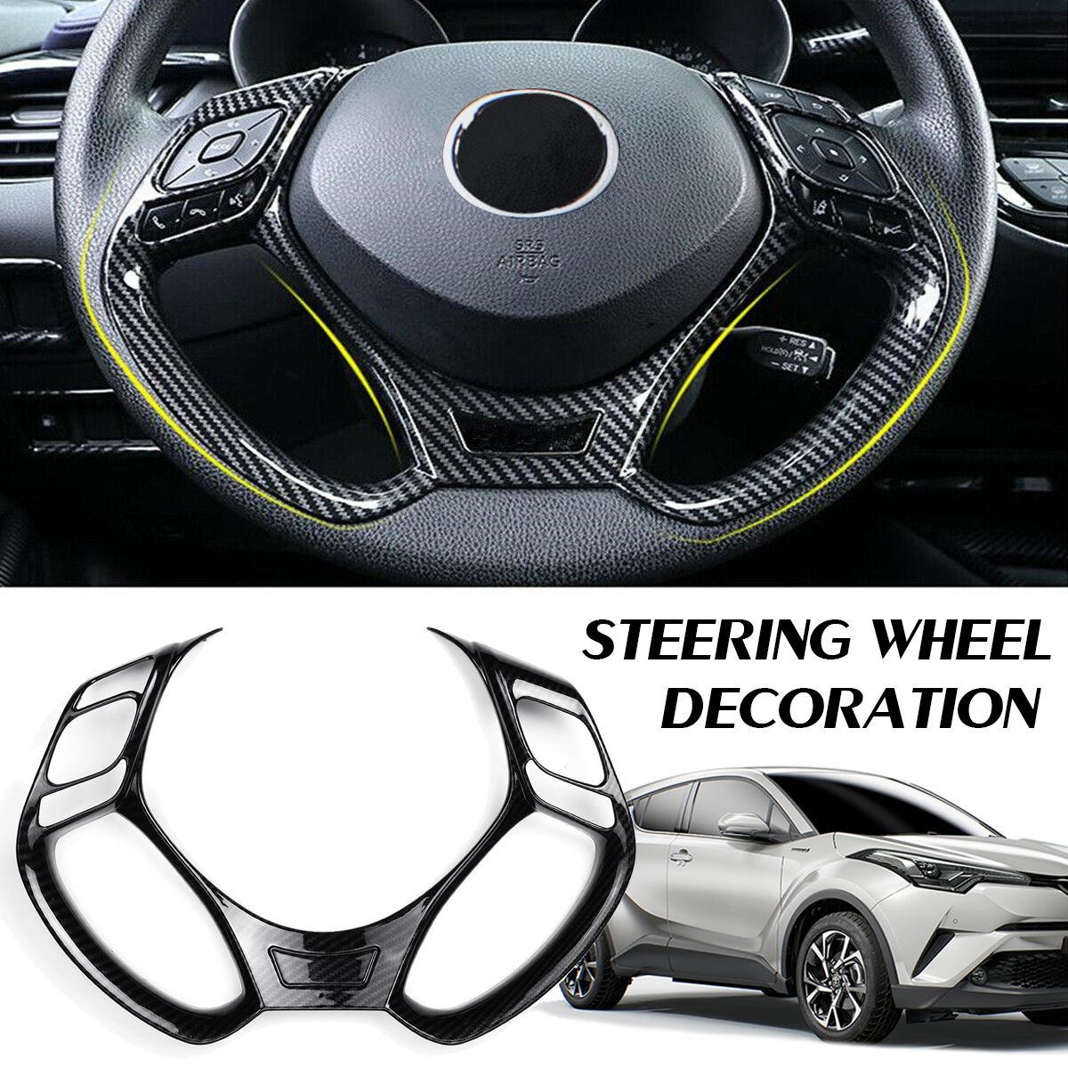 Car-Carbon-Fiber-Steering-Wheel-Moulding-Trim-Strip-For-Toyota-C-HR-CHR-2016-2018-2019-1638836