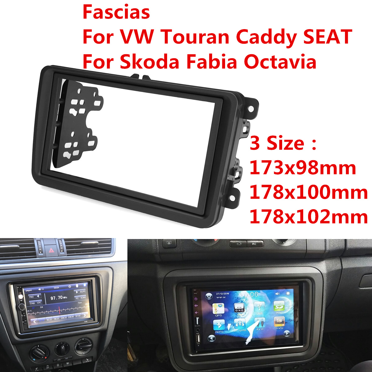Car-Double-Din-Frame-Bracket-Fascia-Panel-For-VW-Touran-Caddy-SEAT-SKODA-Fabia-Octavia-1535001