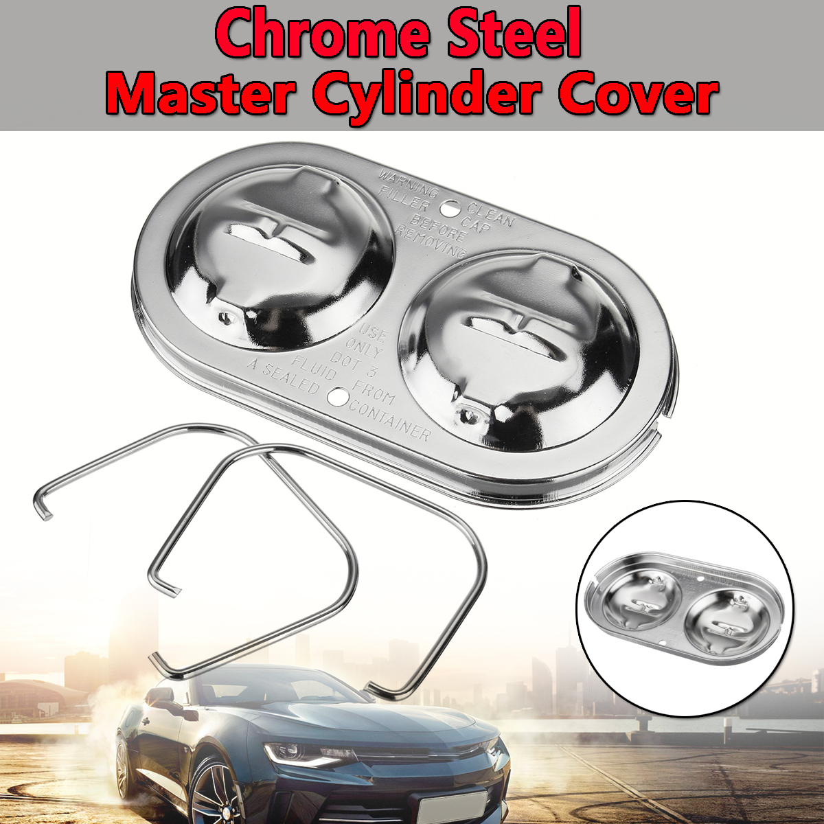 Chrome-GM-Car-Engine-Brake-Master-Cylinder-Valve-Head-Cover-Dual-Bail-Chevy-SBC-350-454-1526043