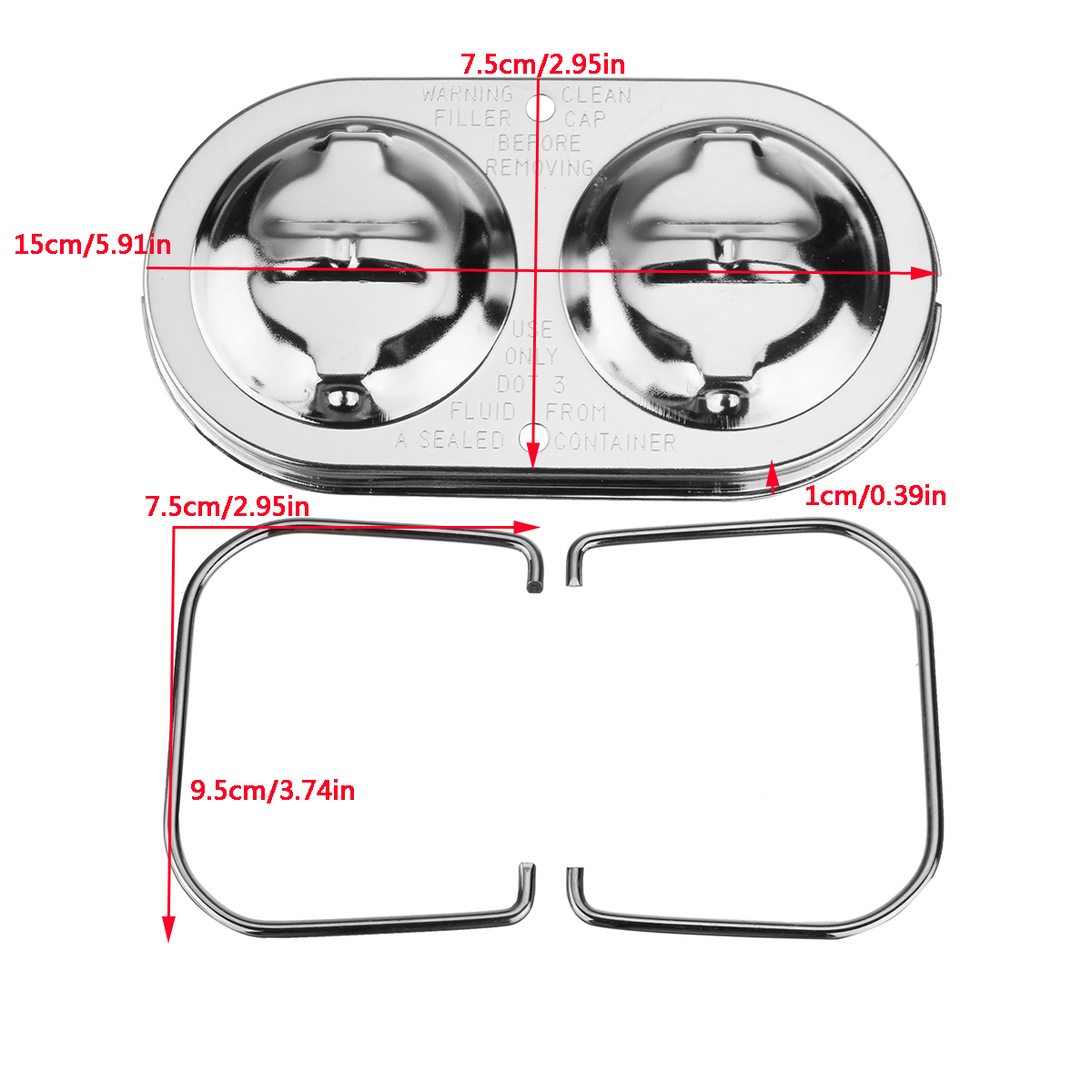 Chrome-GM-Car-Engine-Brake-Master-Cylinder-Valve-Head-Cover-Dual-Bail-Chevy-SBC-350-454-1526043