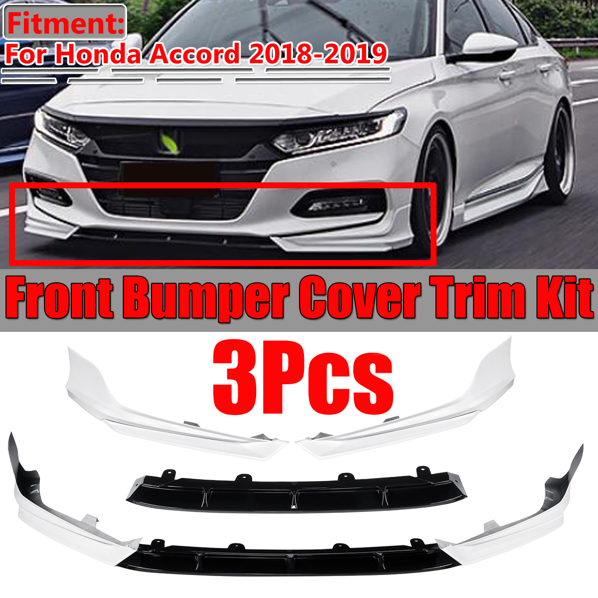 Front-Bumper-Spoiler-White-Surround-Molding-Cover-Trim-Protector-For-Honda-Accord-2018-2019-1570637