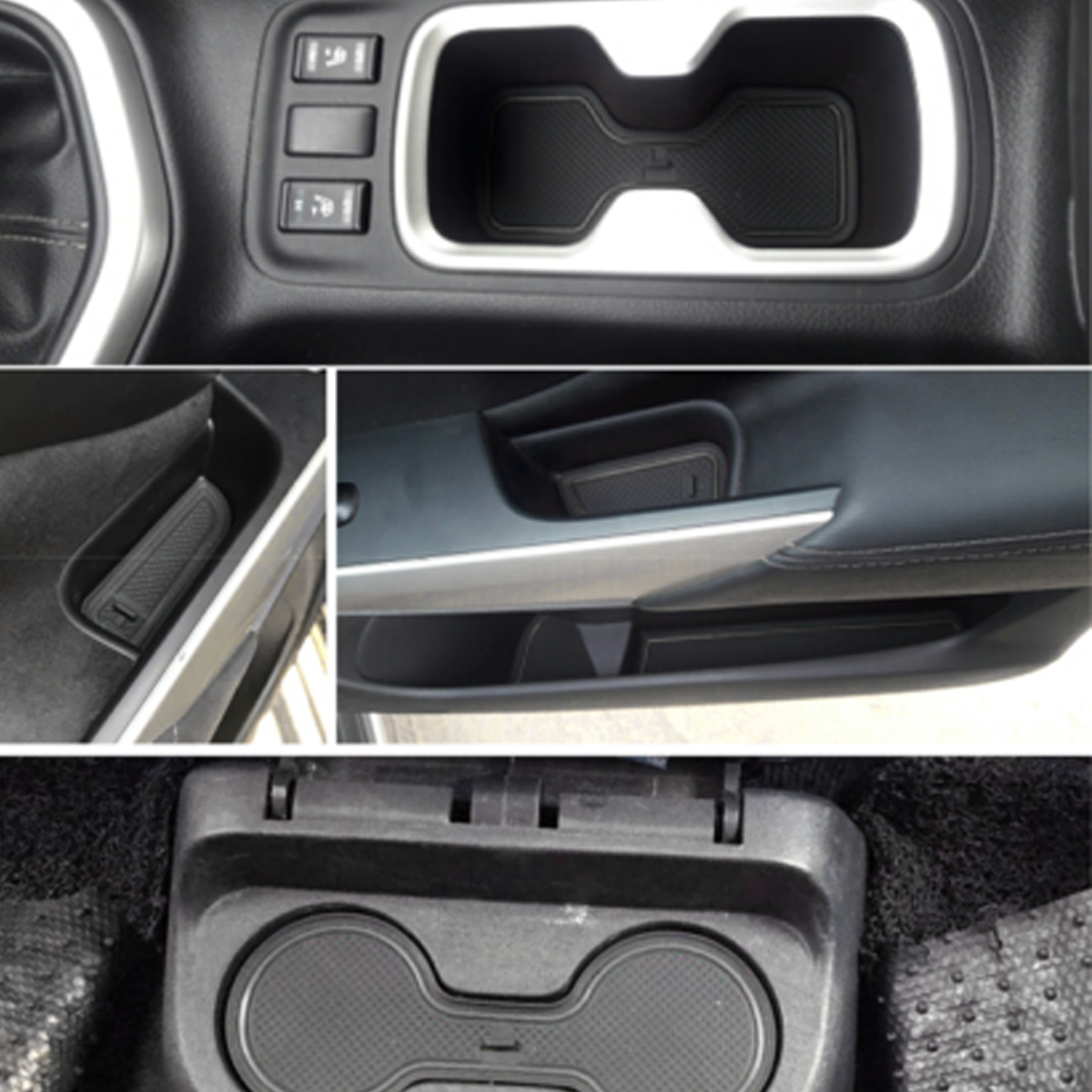 Gate-Slot-Mats-Pad-For-Nissan-Navara-NP300-2015-2017-Non-slip-BLACK-Cup-Holder-1662872