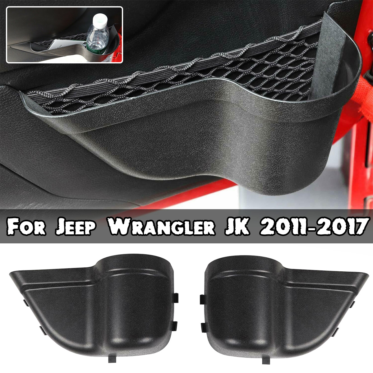 2PCS-Door-Pocket-Storage-Box-With-Isolation-Net-Black-For-Jeep-Wrangler-JK-2011-2017-1784706