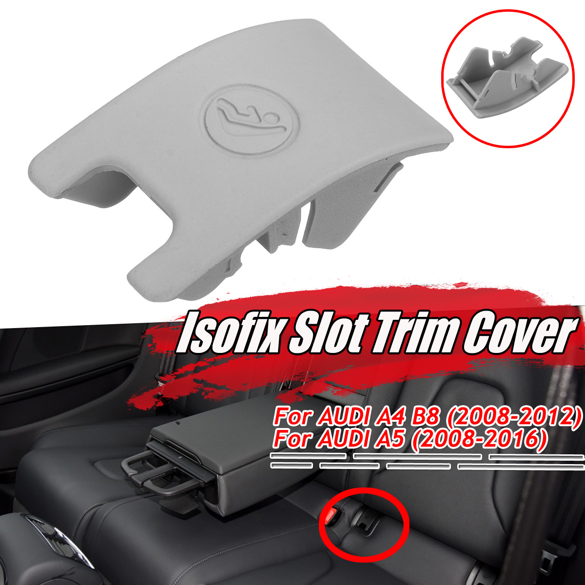 Grey-Isofix-Slot-Trim-Cover-New-8T0887187-For-AUDI-A4-B8-A5-1663753