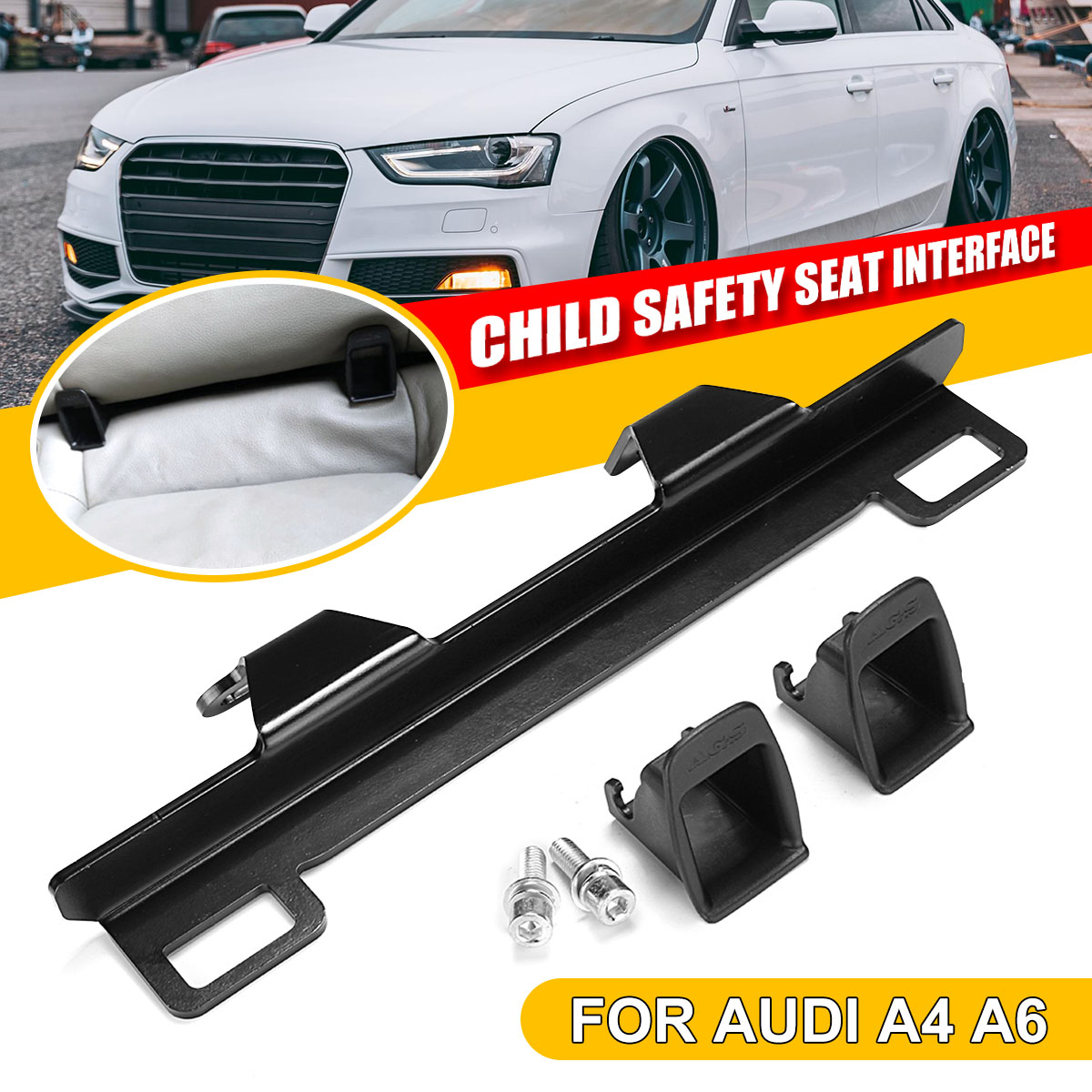 Steel-ISOFIX-Child-Safety-Seat-Belt-Connector-Interface-for-Audi-A4-A6-1664490
