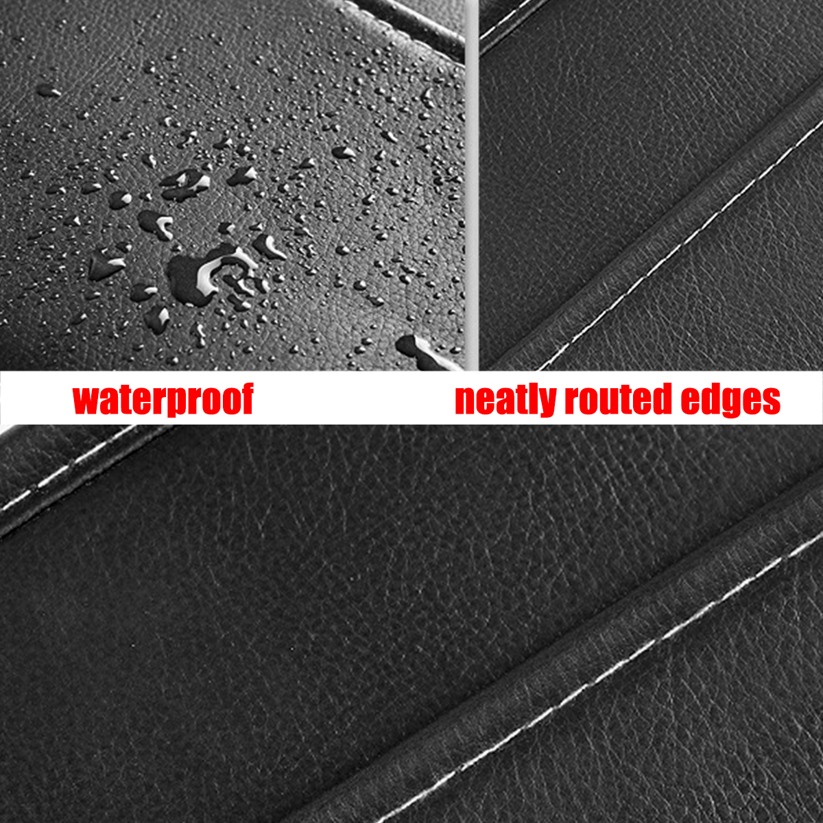 Car-Seat-Back-Organiser-Storage-Bag--Phone-Holder-Pockets-PU-Leather-Black-1739822