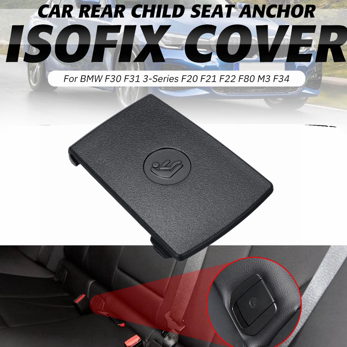 Rear-Child-Seat-Safety-Anchor-ISOFix-Cover-Flap-For-BMW-1-3-Series-E90-F30-1666413