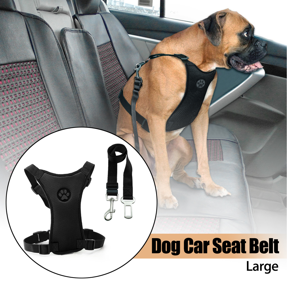 Size-L-Air-Mesh-Dog-Car-Seat-Belt-Adjustable-Harness-with-Clip-Lead-Pet-Travel-1279770