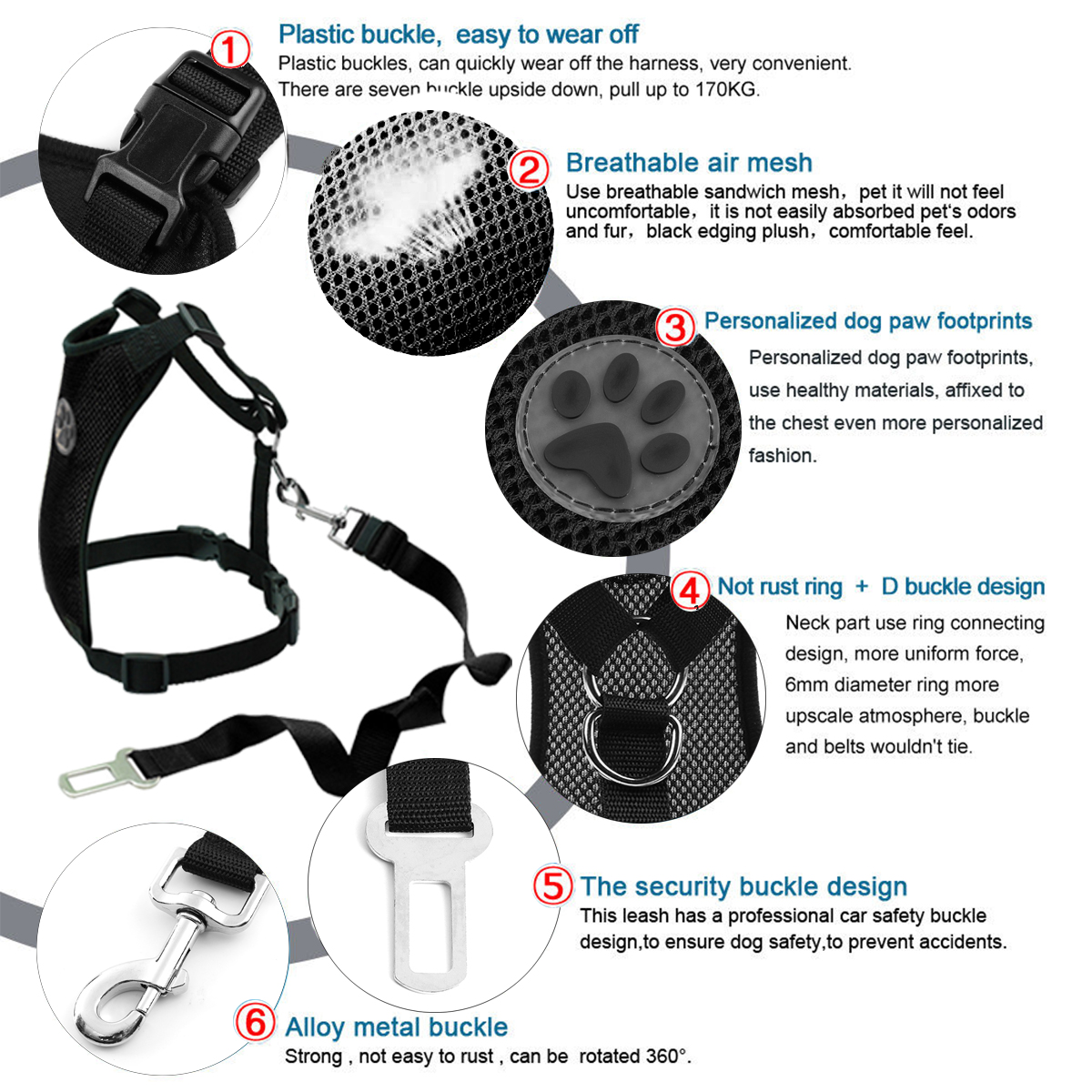 Size-L-Air-Mesh-Dog-Car-Seat-Belt-Adjustable-Harness-with-Clip-Lead-Pet-Travel-1279770