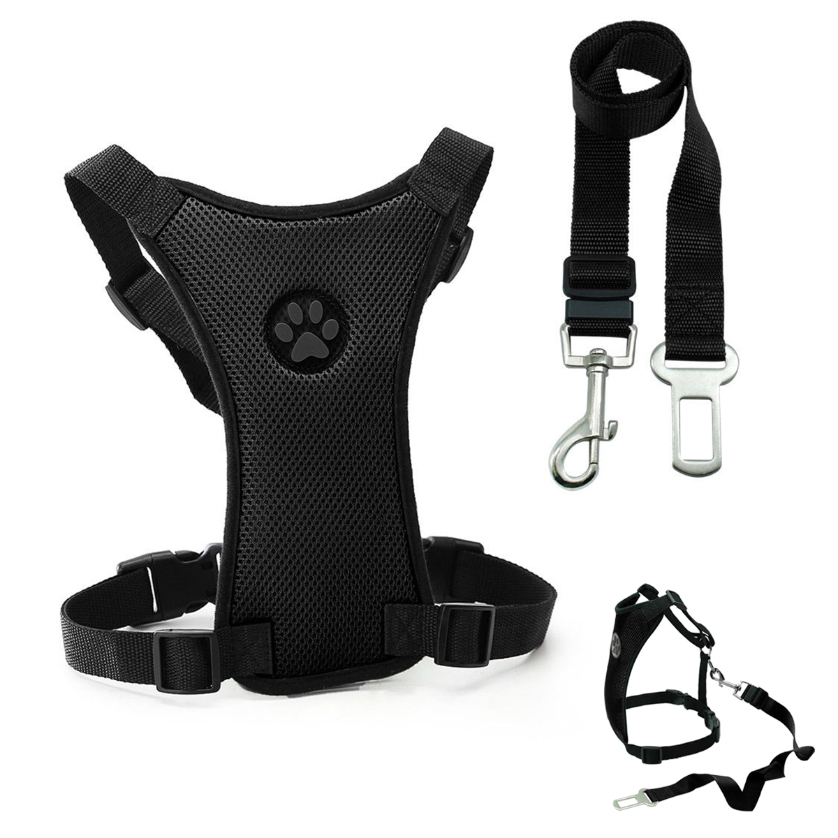 Size-L-Air-Mesh-Dog-Car-Seat-Belt-Adjustable-Harness-with-Clip-Lead-Pet-Travel-1279770