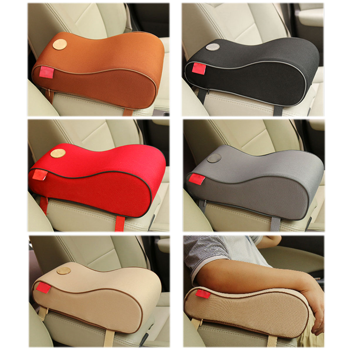 Universal-Breathable-Memory-Foam-Car-Seat-Cushion-Armrest-Center-Console-Rest-Pillow-Pad-Supports-1527737