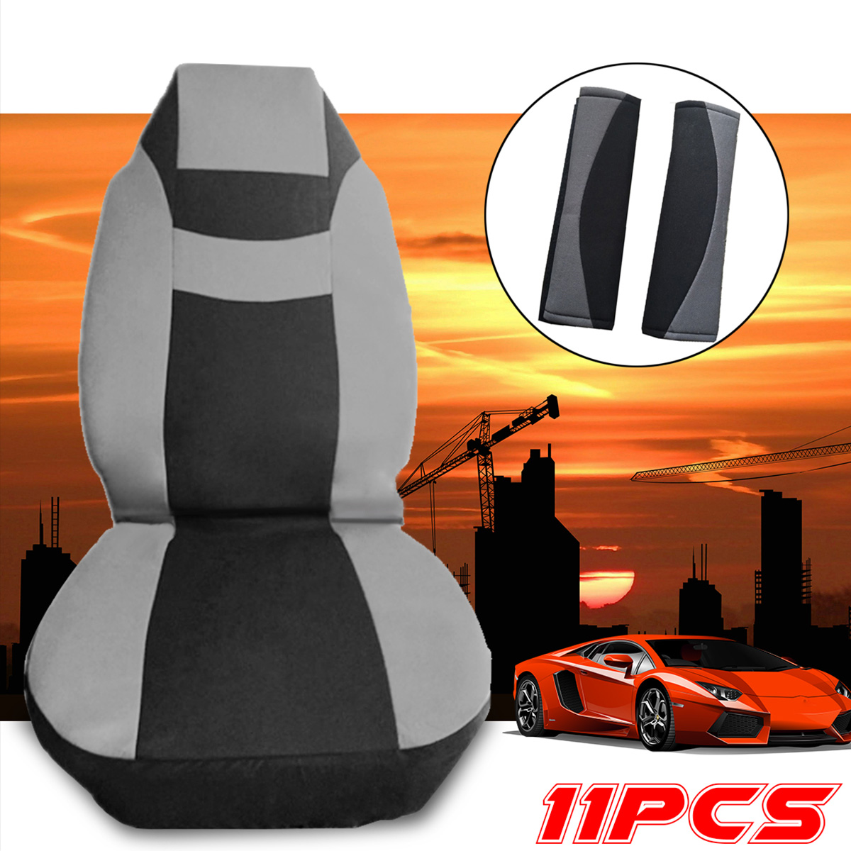 11Pcs-Grey-Car-Seat-Covers-Protectors-Universal-Breathable-Full-Set-Front-1689193