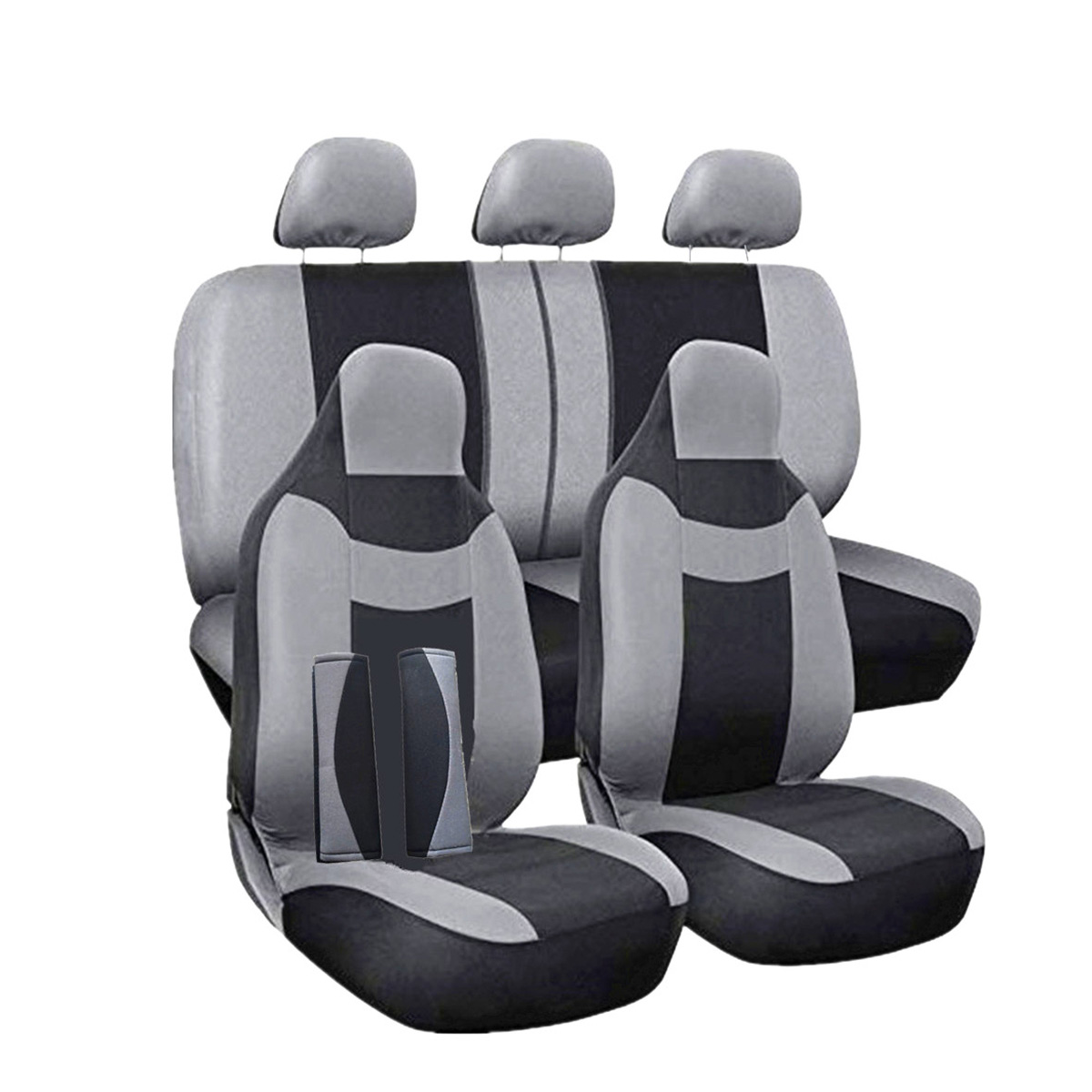 11Pcs-Grey-Car-Seat-Covers-Protectors-Universal-Breathable-Full-Set-Front-1689193