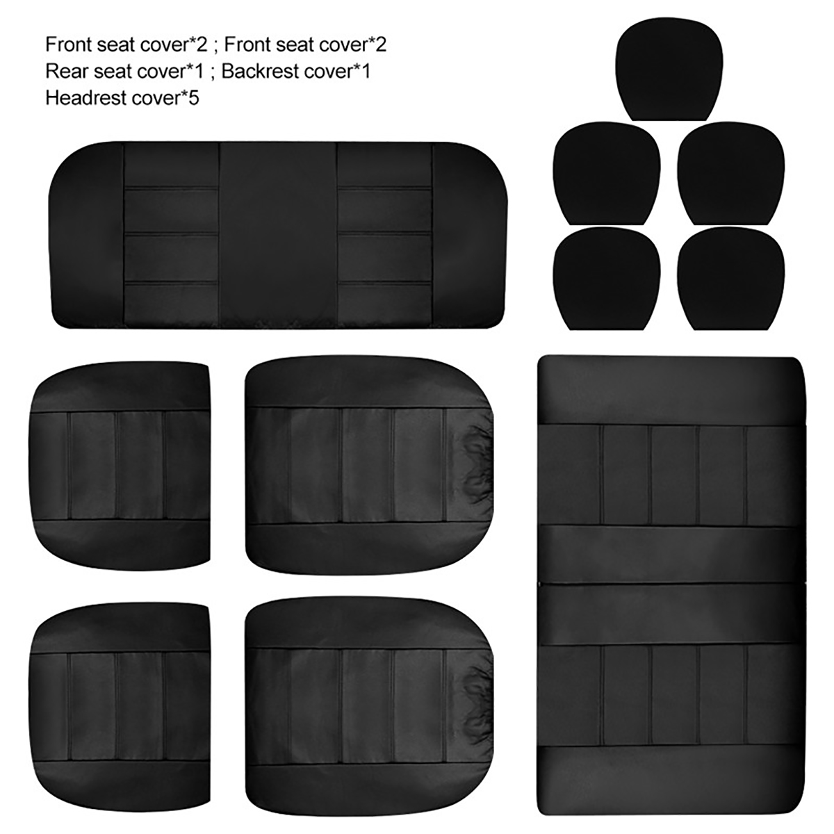 11pcs-Car-Front-Rear-Seat-Cover-Headrest-Protector-Set-PU-Leather-Lock-Uinversal-1663364
