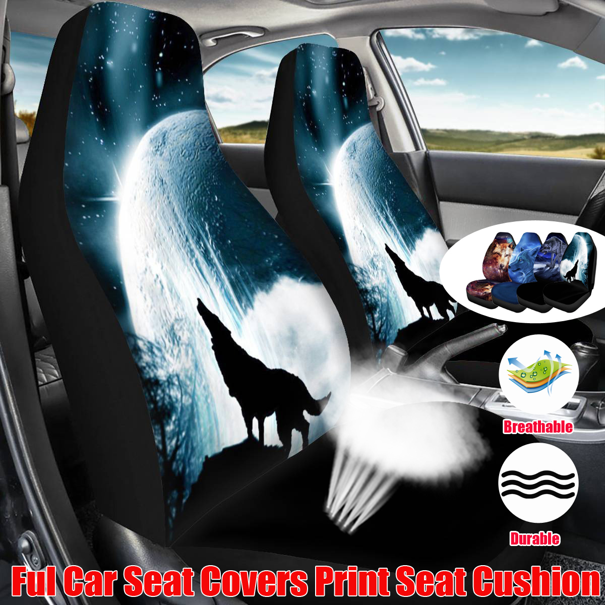 12PCS-Front-Car-Seat-Cover-Protector-Wolf-printed-Non-slip-Universal-1793972