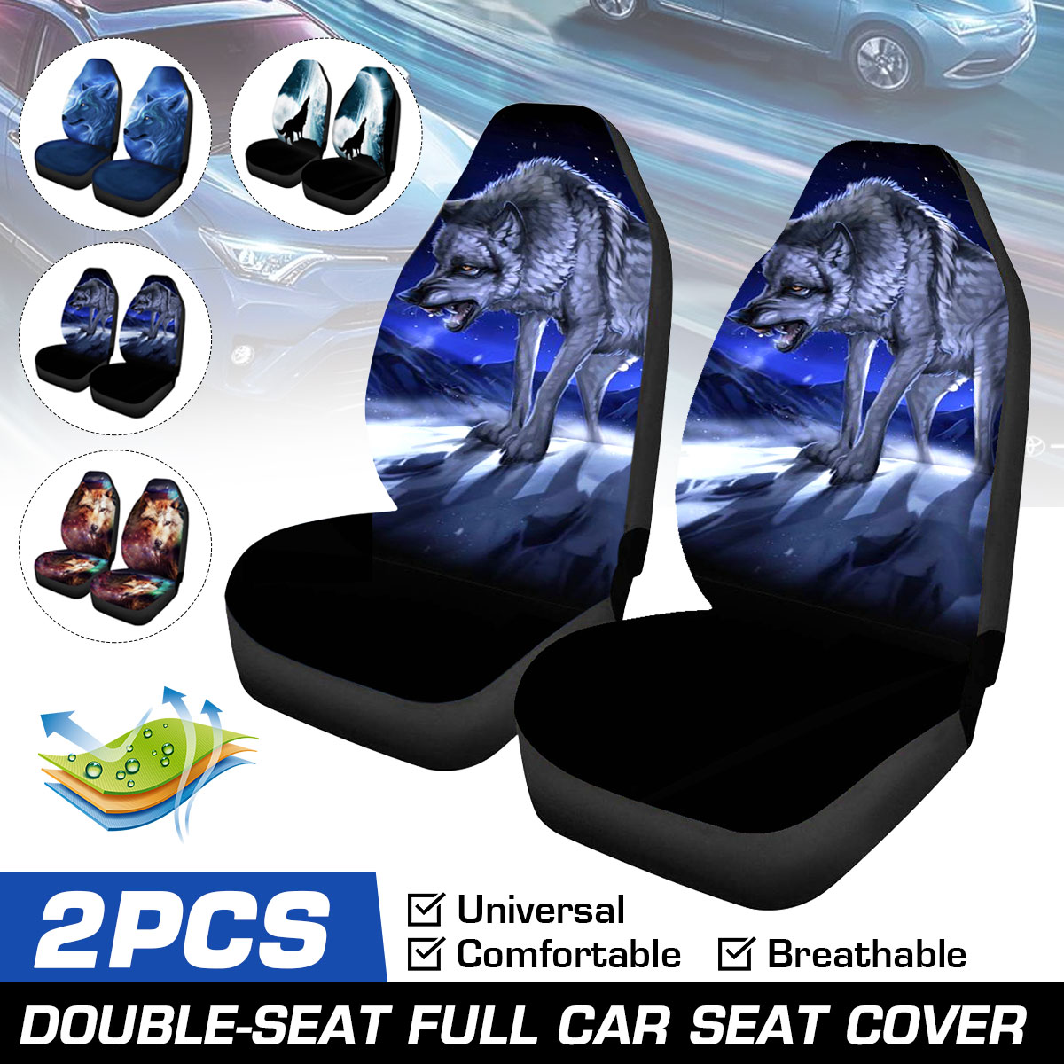 12PCS-Front-Car-Seat-Cover-Protector-Wolf-printed-Non-slip-Universal-1793972