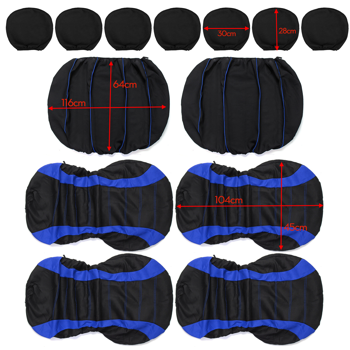 13PCS-Universal-Car-Front-Seat-Back-Bench-Covers-Protectors-Full-Set-Washable-1663603