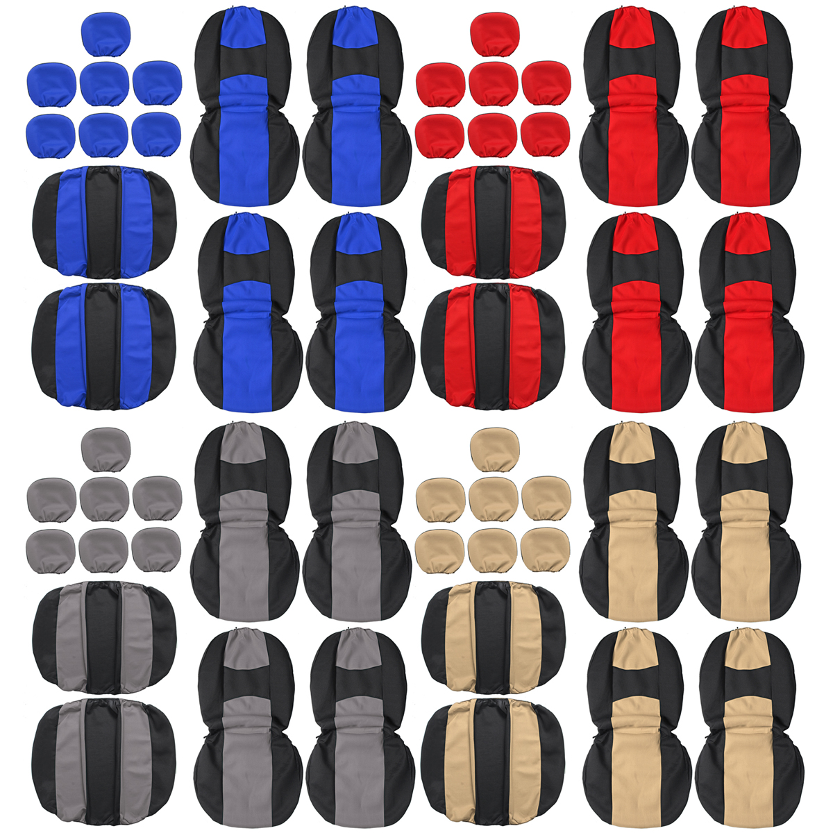 13PCS-Universal-Car-Seat-Cover-Full-Set-Front-Rear-Cushion-Mat-Protector-7-Seats-1663124