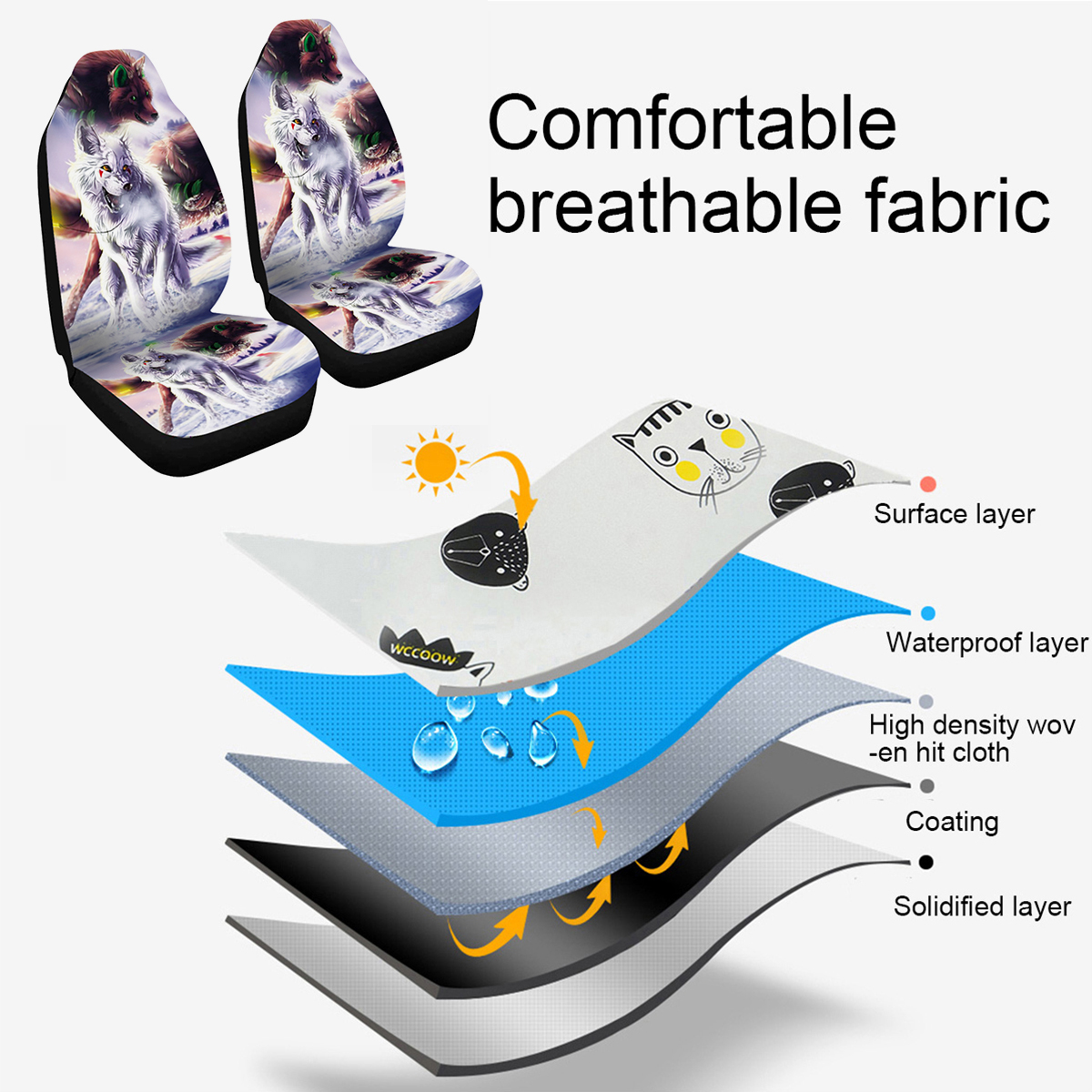 17-PCS-Universal-Car-Seat-Cover-Wolf-Design-Front--Rear-Seat-Full-Protect-1793982