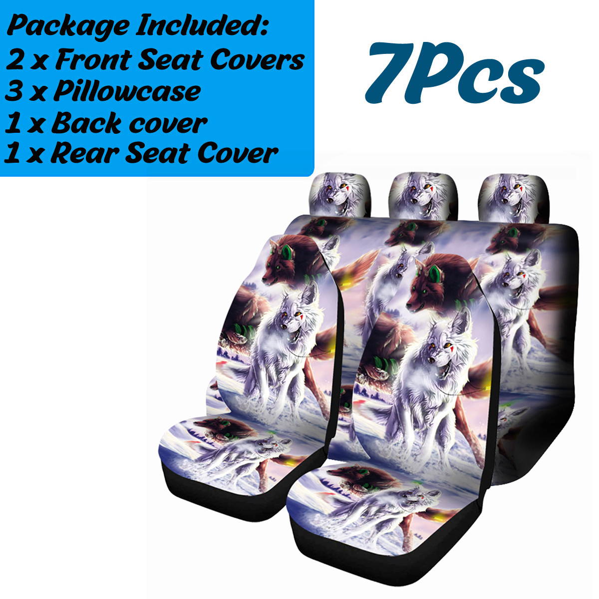 17-PCS-Universal-Car-Seat-Cover-Wolf-Design-Front--Rear-Seat-Full-Protect-1793982