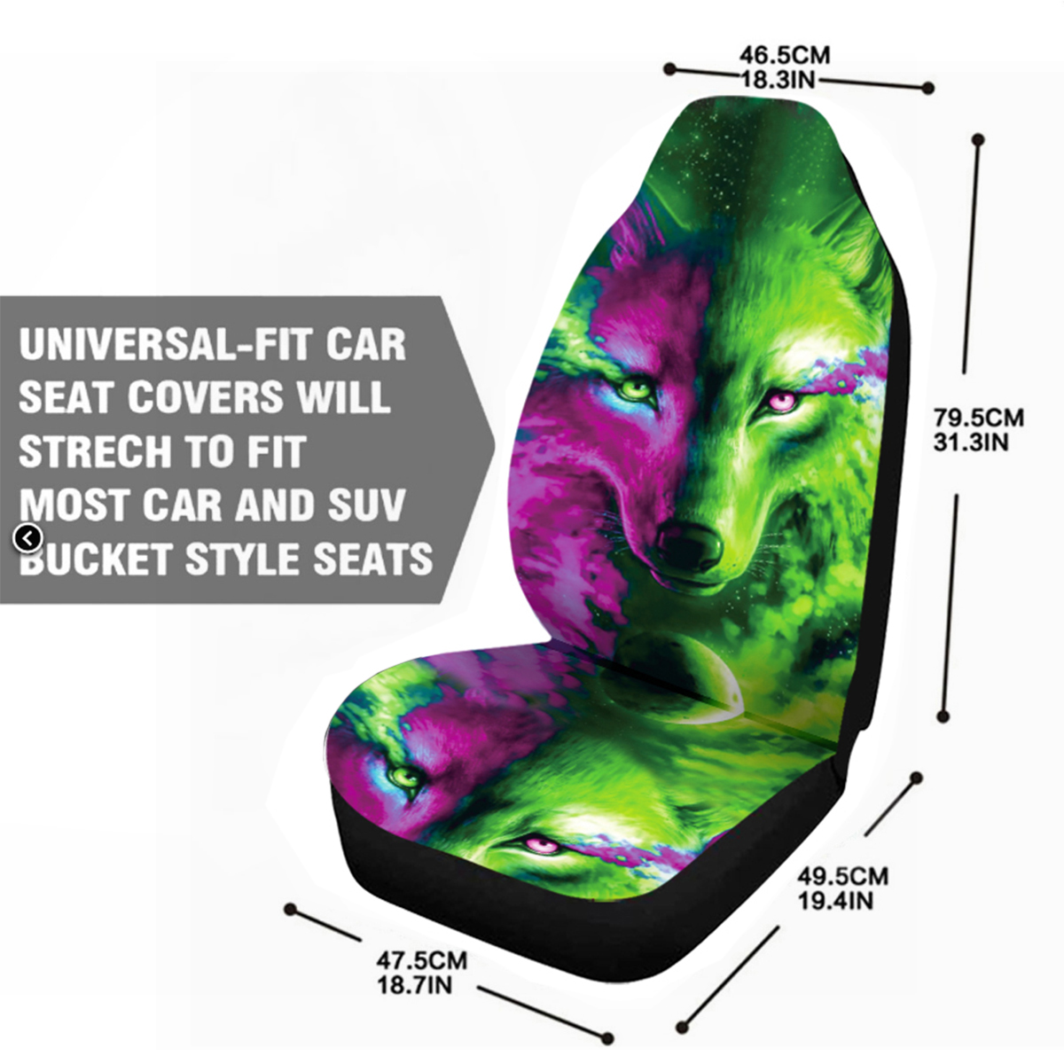 17-PCS-Universal-Car-Seat-Cover-Wolf-Green--Purple-Design-Front--Rear-Protect-1793981