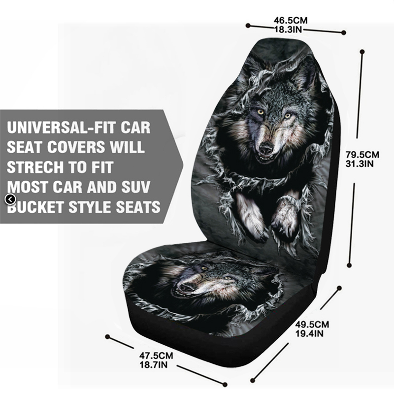 17PCS-Universal-Car-Seat-Cover-Black--White-Wolf-Design-Front--Rear-Seat-Full-Protect-1790839
