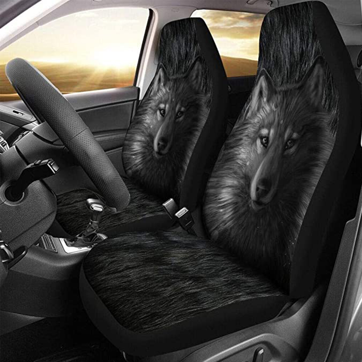 17PCS-Universal-Car-Seat-Covers-Grey-Wolf-Design-Front--Rear-Seat-Full-Covers-1818971
