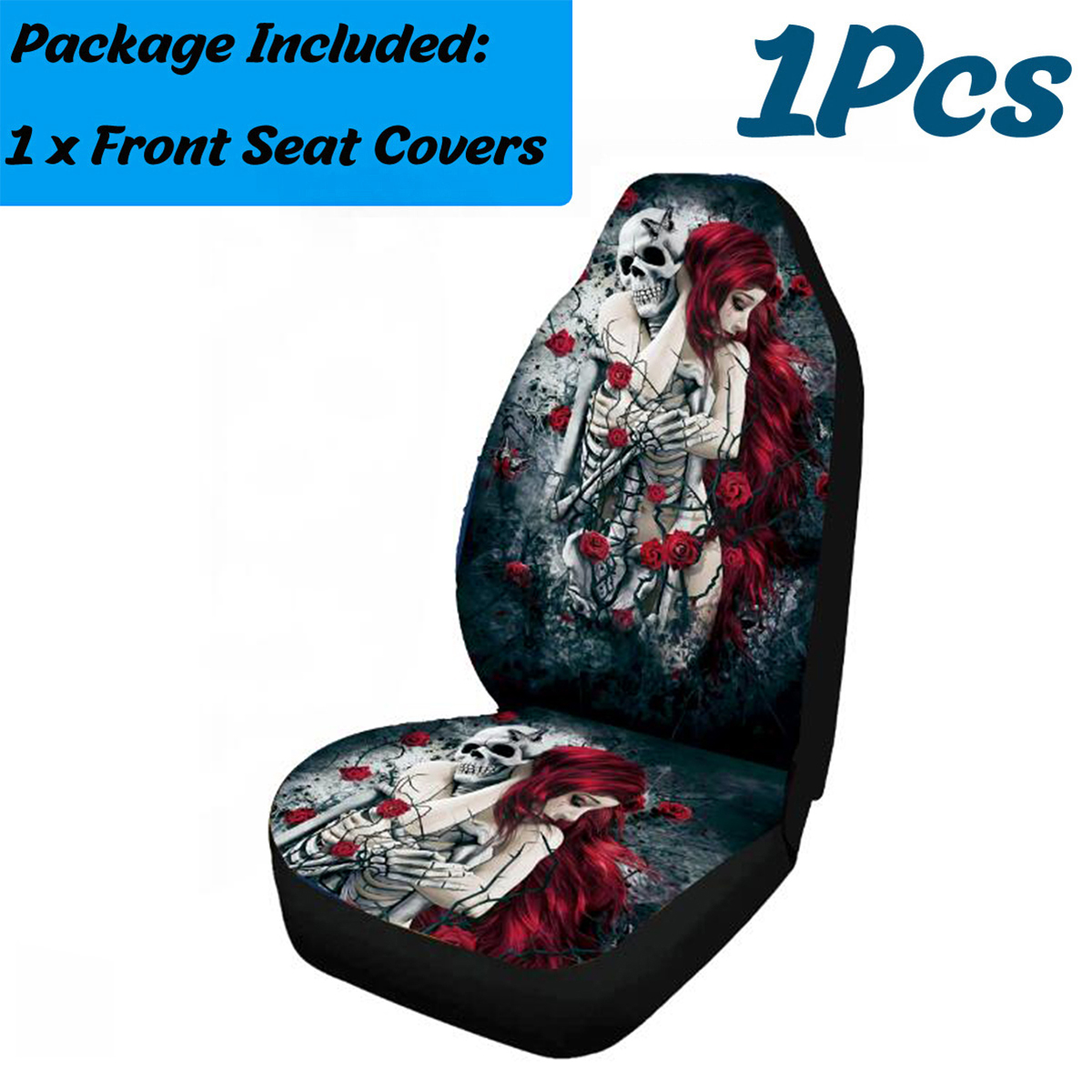 17PCS-Universal-Car-Seat-Covers-Skull--Women-Printing-Front--Rear-Seat-Full-Protect-1790826