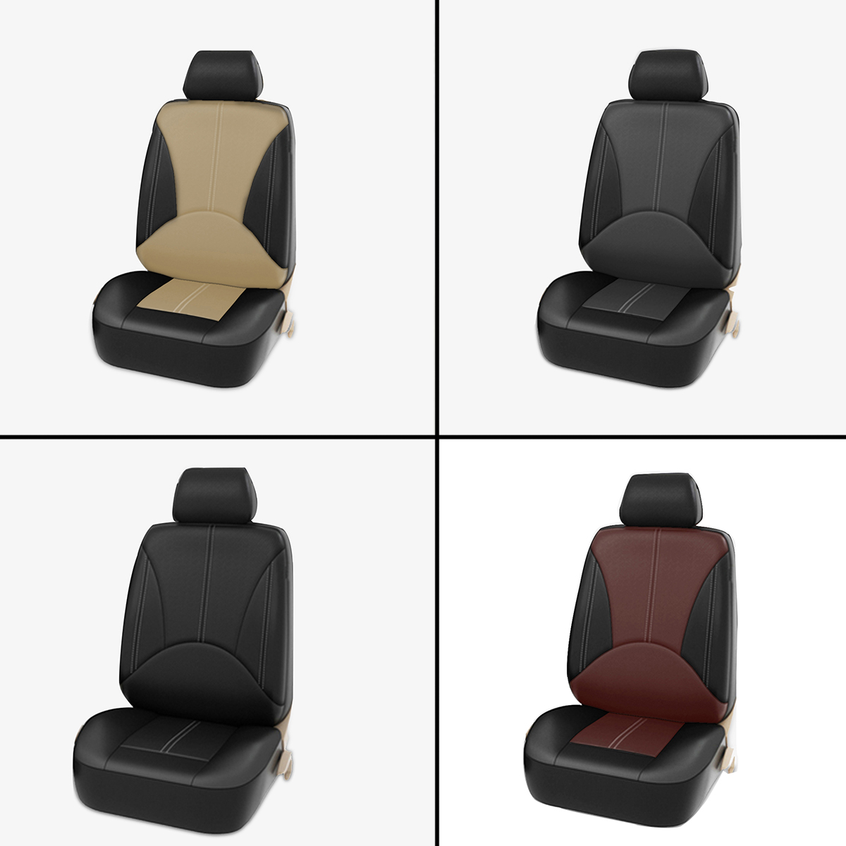 1X-Universal-Car-Seat-Covers-Front-Seat-Faux-PU-Leather-Covers-Cushion-Stitching-1663726