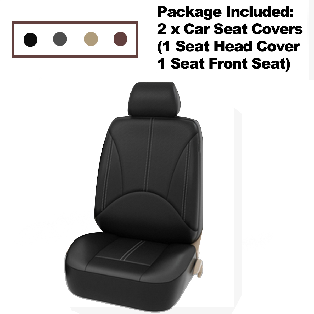 1X-Universal-Car-Seat-Covers-Front-Seat-Faux-PU-Leather-Covers-Cushion-Stitching-1663726