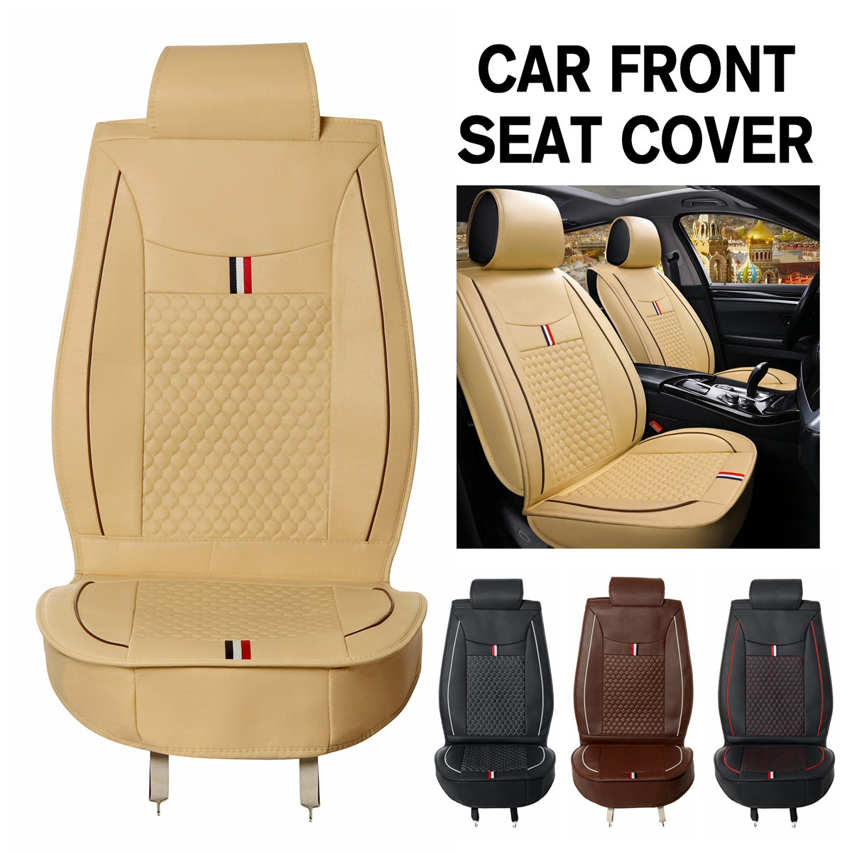 1x-Front-Car-Full-Seat-Cover-Waterproof-Dustproof-PU-Leather-Protector-Mat-Pad-1679017
