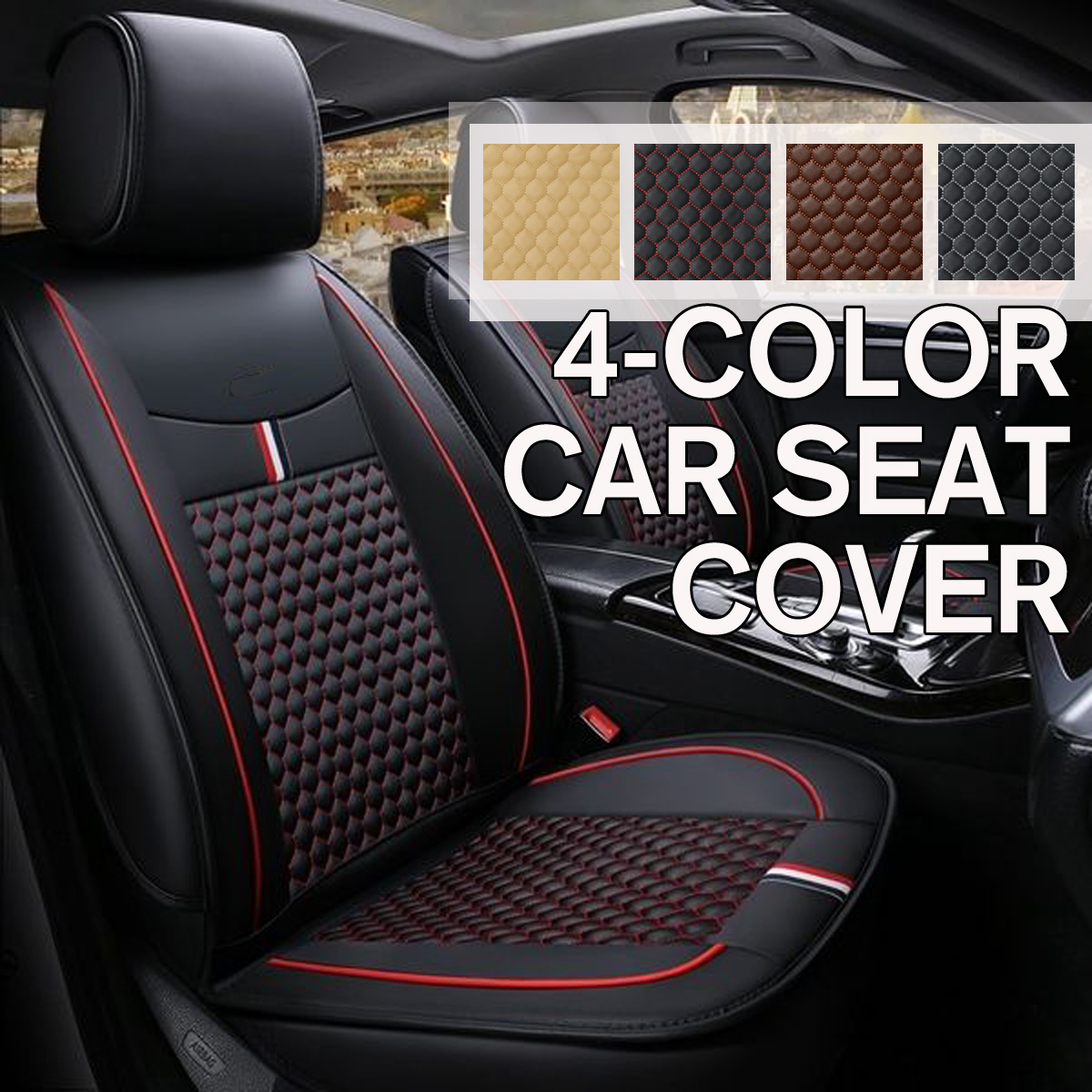 1x-Front-Car-Full-Seat-Cover-Waterproof-Dustproof-PU-Leather-Protector-Mat-Pad-1679017