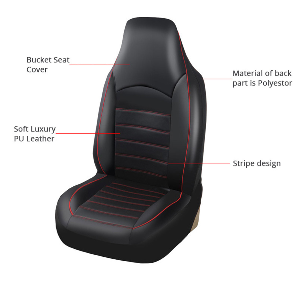 2PCS-Universal-PU-Leather-Car-Front-Seat-Cushion-Cover-Non-slip-Protector-Mat-Black-1754818