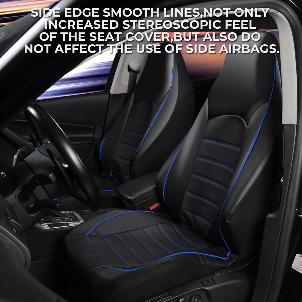 2PCS-Universal-PU-Leather-Car-Front-Seat-Cushion-Cover-Non-slip-Protector-Mat-Black-1754818