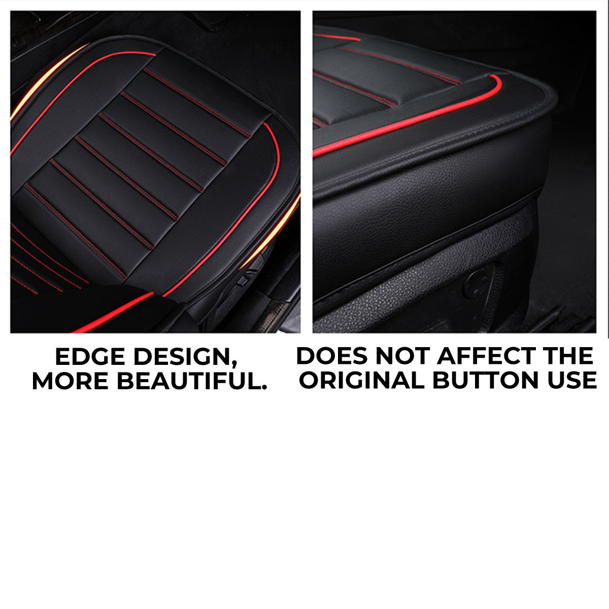 2PCS-Universal-PU-Leather-Car-Front-Seat-Cushion-Cover-Non-slip-Protector-Mat-Black-1754818