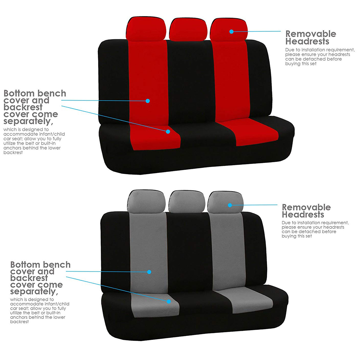 3-Row-8-Seats-14pcs-Car-Front-Rear-Seat-Cover-Protector-Cushion-Full-Set-Van-SUV-1662437