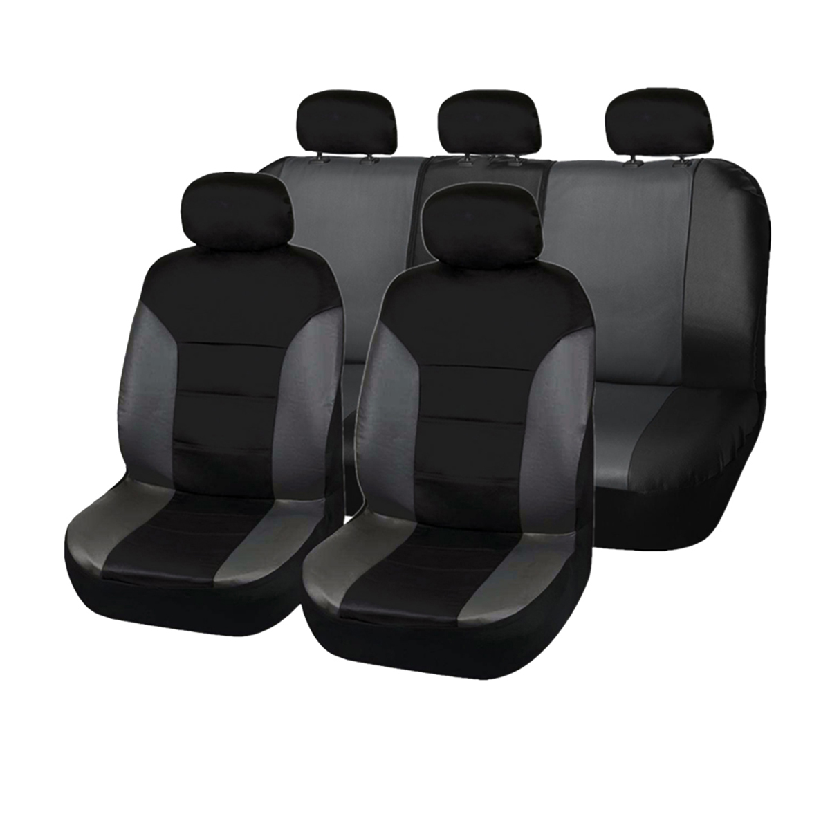 5-Seats-Universal-PU-Leather-Car-Cover-Seat-Protector-Cushion-Black-Front-Cover-1680465