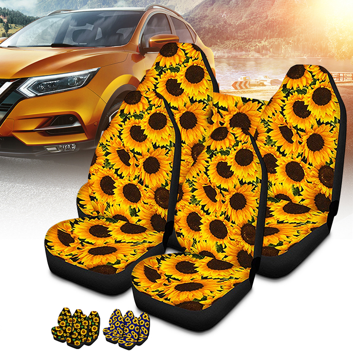 7-PCS-Universal-3D-Sunflower-Front-Car-Seat-Cover-Cushion-Protector-Washable-1779047