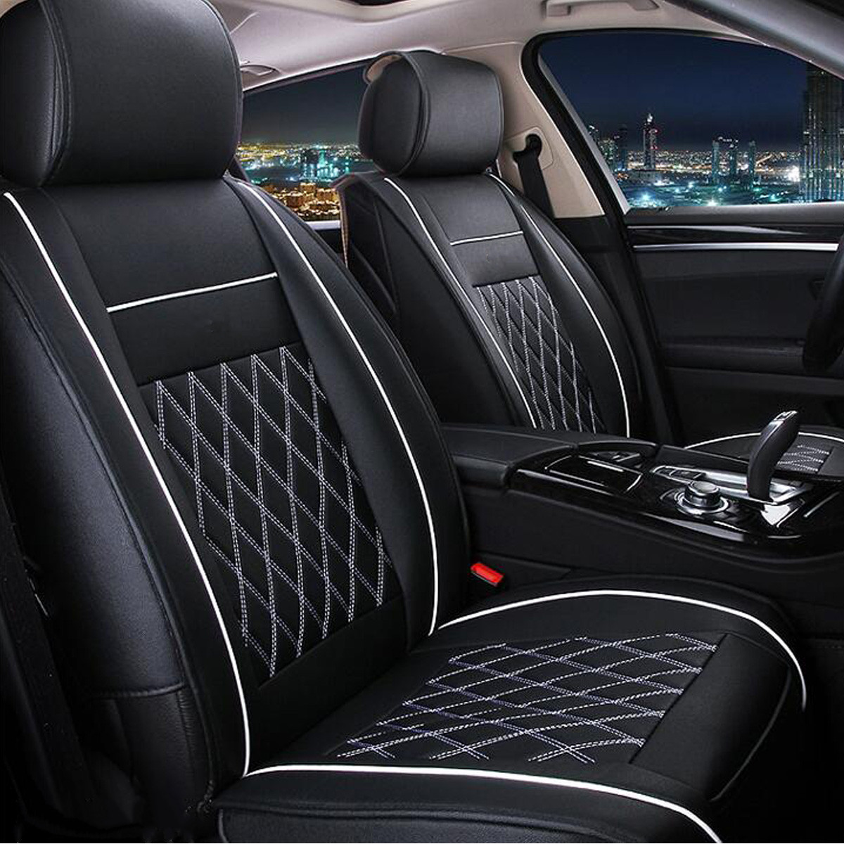 7PCS-PU-Leather-Car-Seat-Cushion-Cover-Protector-Set-for-5-Seat-Cars-Black-White-Universal-1339333