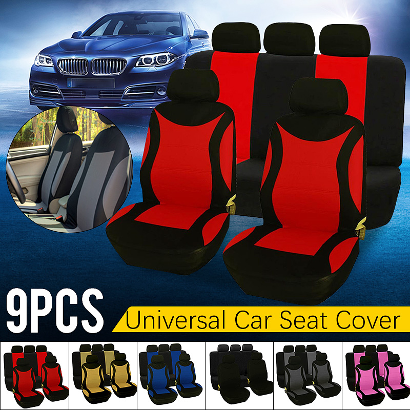 9-PcsSet-Car-Seat-Cushion-Headrest-Cover-Protective-FrontRear-Universal-1651366