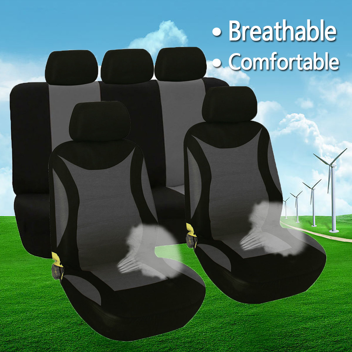 9-PcsSet-Car-Seat-Cushion-Headrest-Cover-Protective-FrontRear-Universal-1651366