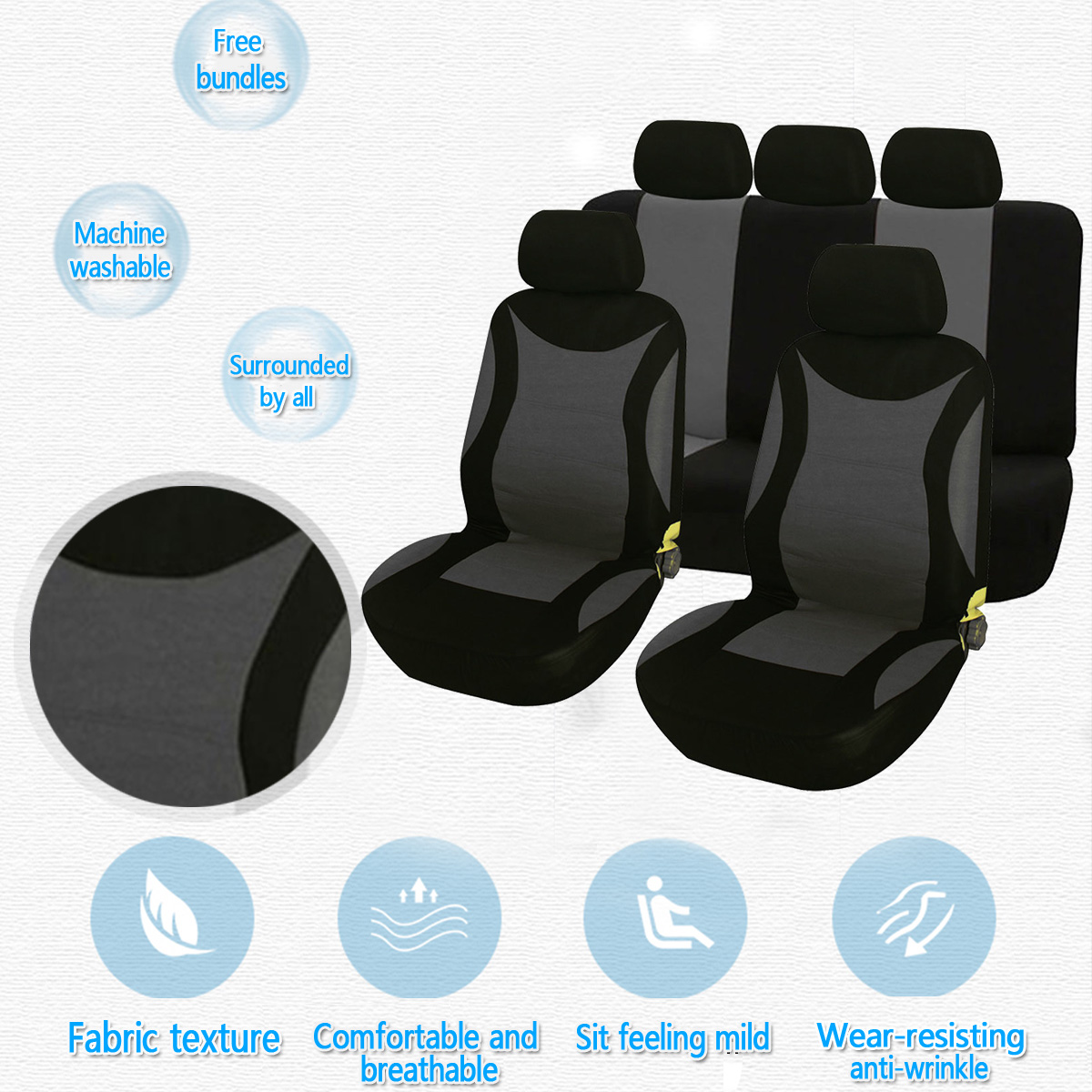 9-PcsSet-Car-Seat-Cushion-Headrest-Cover-Protective-FrontRear-Universal-1651366