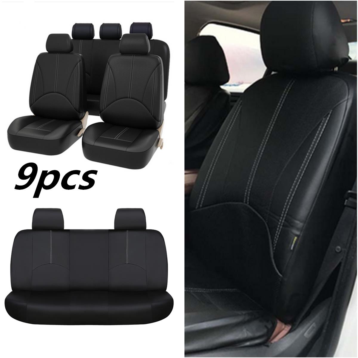 9Pcs-PU-Leather-Black-Car-Full-Surround-Seat-Cover-Cushion-Protector-Set-Universal-for-5-Seats-Car-1334620